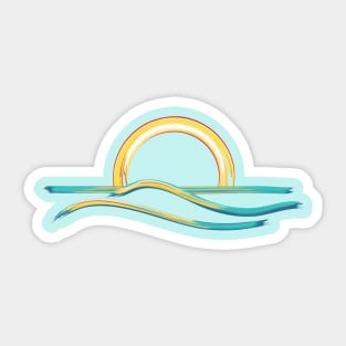 Relaxing Ocean Sunrise / Sunset Minimalist Beach Adventure Sticker